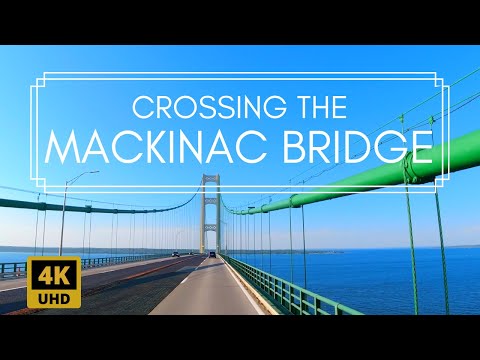 Driving Over The Mackinac Bridge In Michigan | Longest Suspension Bridge In The Western Hemisphere