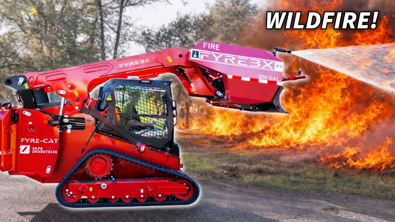 Тушение лесных пожаров с помощью мини-погрузчика