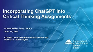Incorporating ChatGPT into Critical Thinking Assignments