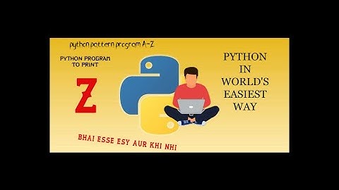 Python pattern program to print Z mostly asked question  in interview