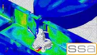 SIMULIA Abaqus Simulation using Coupled Eulerian-Lagrangian (CEL) - Barge Impact 1