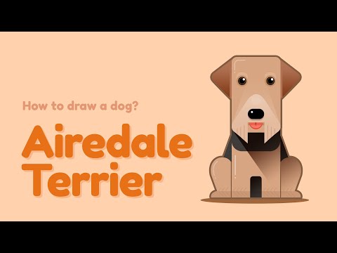 How to draw a dog - Airedale Terrier? Easy and simple drawing | Animal character design tutorial