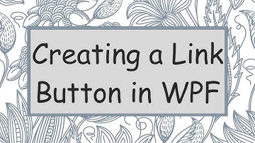 Creating a Link Button in WPF