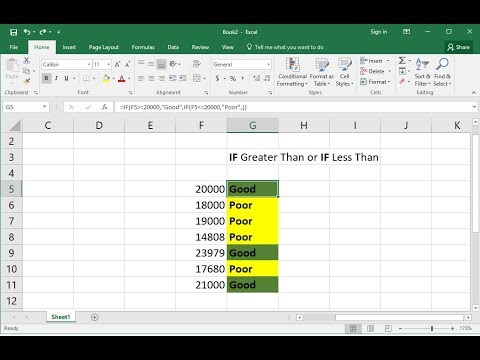 Excel Formula: Create If Greater Than Or Less Than Function Formula In Excel