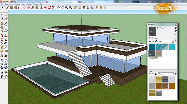 #1 - Modern house design in free Google SketchUp 8 - how to build a modern house in SketchUp