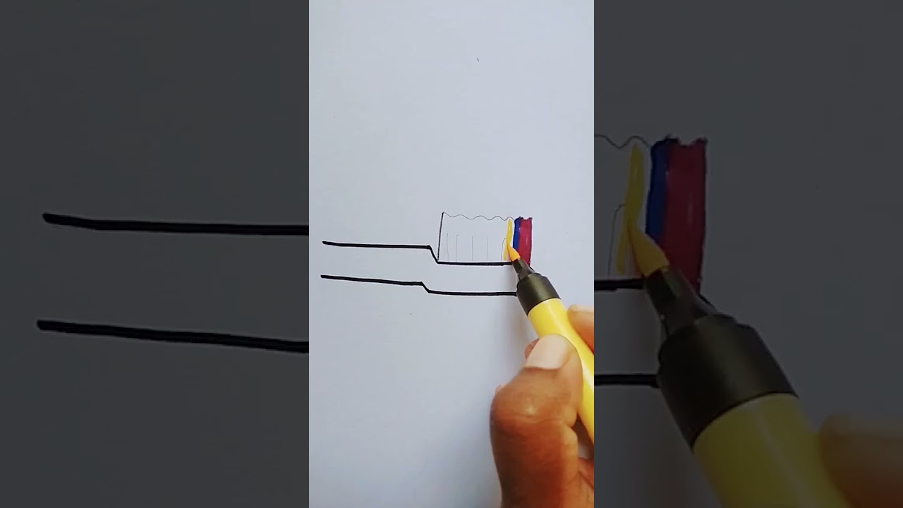 Brush 🪥🪥 with Colgate easy drawing 