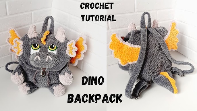 Crochet Dinosaur Backpack, Crochet Backpack Pattern, Crochet Kids