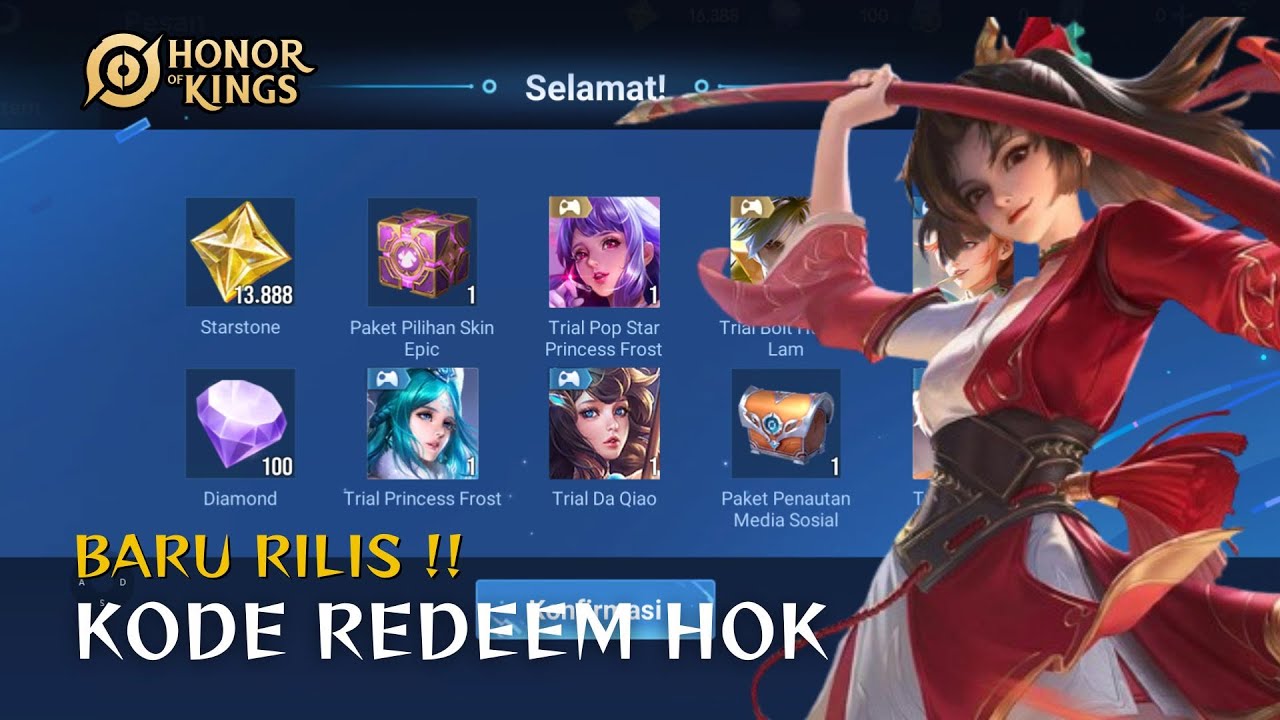 KODE REDEEM HONOR OF KINGS [ HOK ] TERBARU HARI INI !! - YouTube