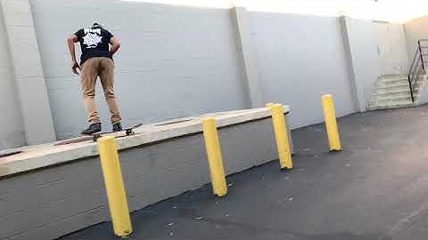 Backside Heelflip Over Pole Off Loading Dock.  Street Skateboarding Norco, CA July 30th 2020
