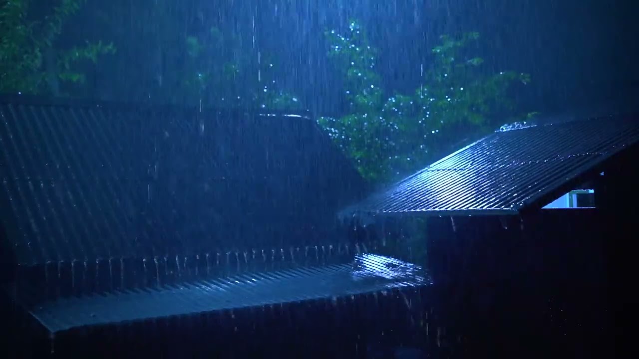 Sleep Well During a Stormy Night | Heavy Rain on the Tin Roof and Fierce Thunder and Lightning