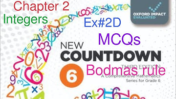 Ex#2D Multiple choice questions| Oxford New Countdown Book 6| Chapter 2 Integers