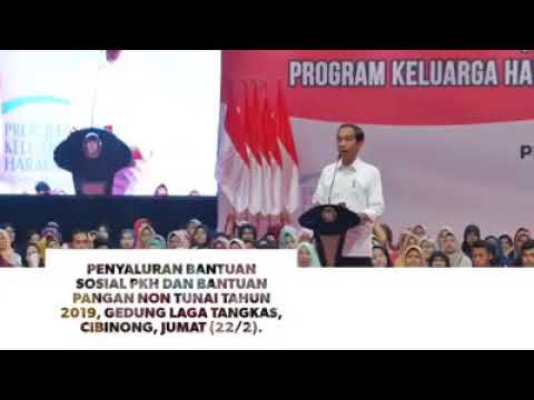 Presiden Jokowi menghadiri  Penyaluran Bansos PKH dan Bantuan Pangan Non Tunai di Cibinong