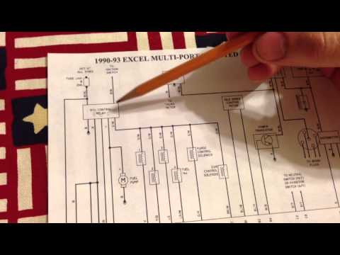 91 Hyundai Excel Engine wiring schematic