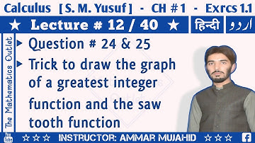 Graph of Greatest integer function and Saw tooth function | Question 24 and 25 || Lecture 12