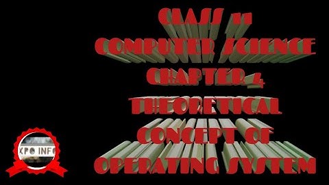 CLASS 11 COMPUTER SCIENCE CHAPTER 4 THEORETICAL CONCEPTS OF OPERATING SYSTEM PART1