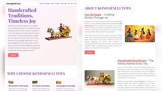 Responsive Kondapalli Toys Website | #HTML #CSS #JS #Bootstrap + AOS Animation | Web Design Project