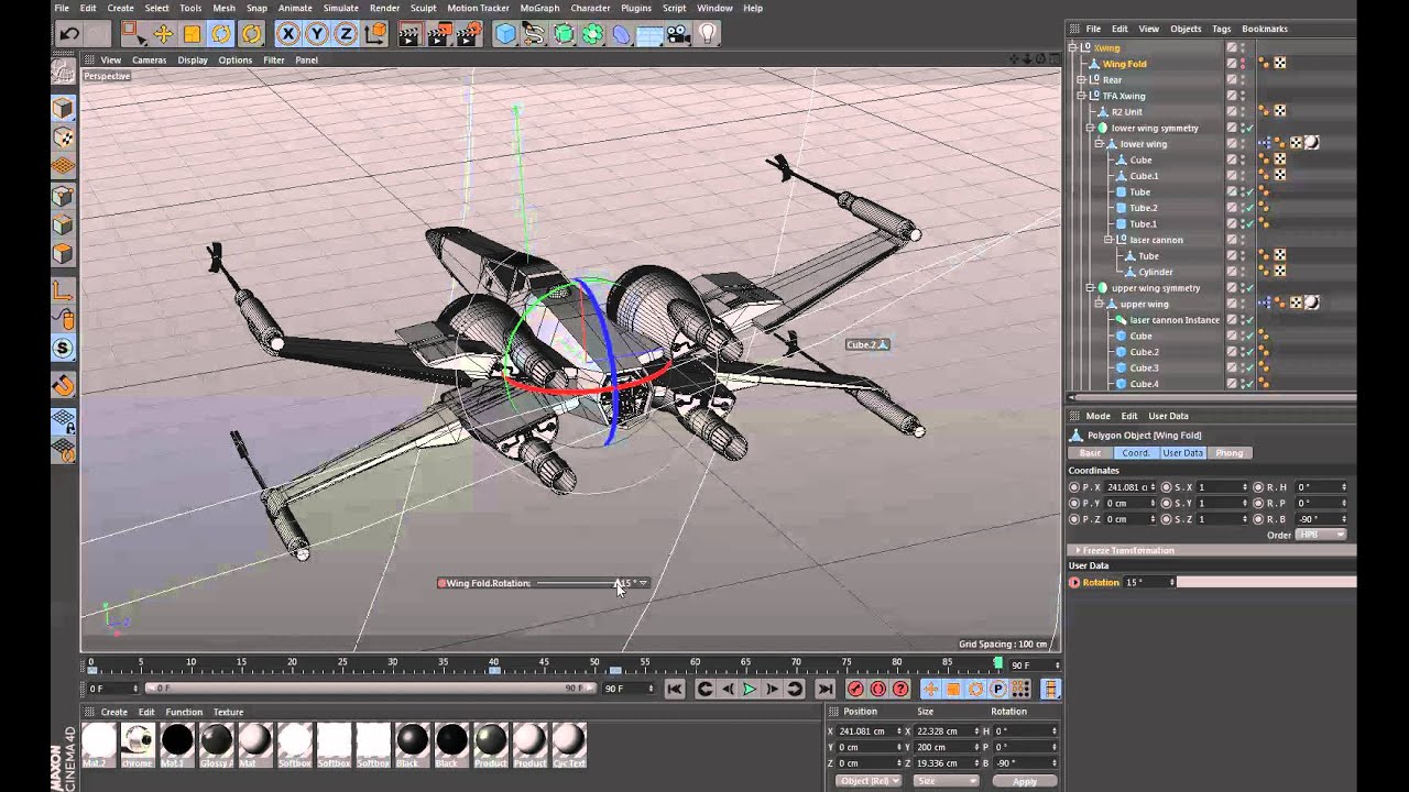 Star Wars TFA X-Wing 3D animation - YouTube