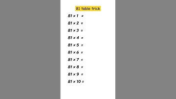 81 table trick!!