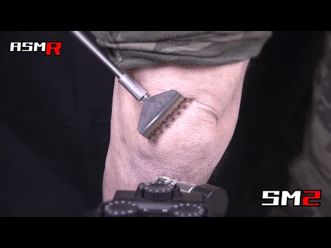 【眠れない夜のアトピー性皮膚炎ASMR】超痒いガサガサ膝を金属製孫の手で掻く音/癒し/リラックス効果/睡眠導入/マッサージ