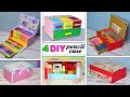 4 diy pencil cases made of old cardboard /pencil box best out of waste