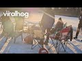 Neighbors Hangout on an Ice Carousel || ViralHog