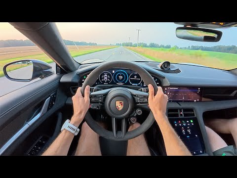 2025 Porsche Taycan Turbo GT - 1019hp Sunset Drive and First Launch Control (POV)