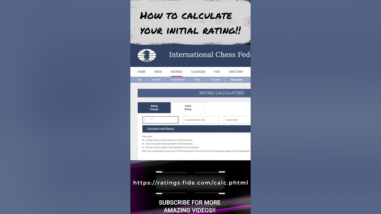 Initial FIDE Rating Calculator #shorts 