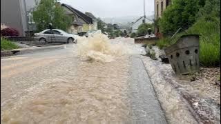 Überschwemmung in Kleinblittersdorf (Saarland)