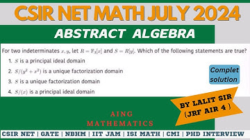 ID-704085 Solution | Polynomial ring over F3 | CSIR NET MATHS 2024 July