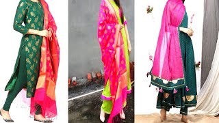 Green And Pink Combination Dress Design 