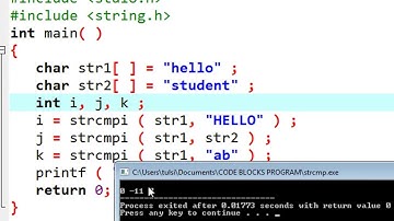 strcmpi string function in C language in hindi