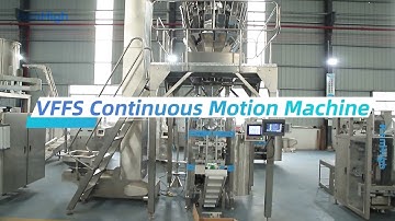VFFS continuous motion packing machine for roasted coffee beans