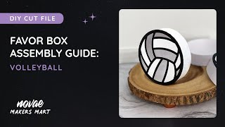 Volleyball Favor Box SVG Cut Template DIY Volleyball Favor Box