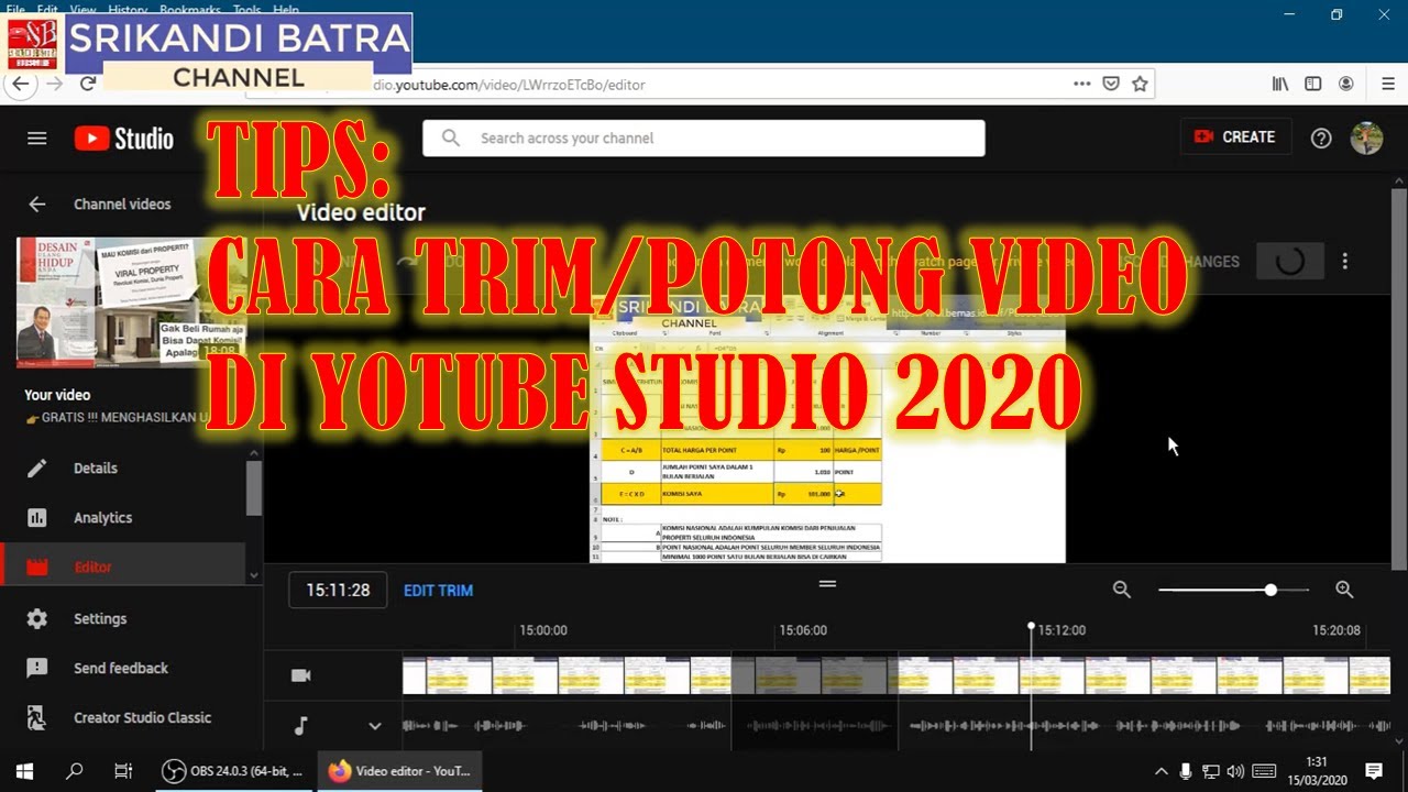 TIPS CARA TRIM ATAU MEMOTONG VIDEO DI YOUTUBE YANG SUDAH TERLANJUR DI