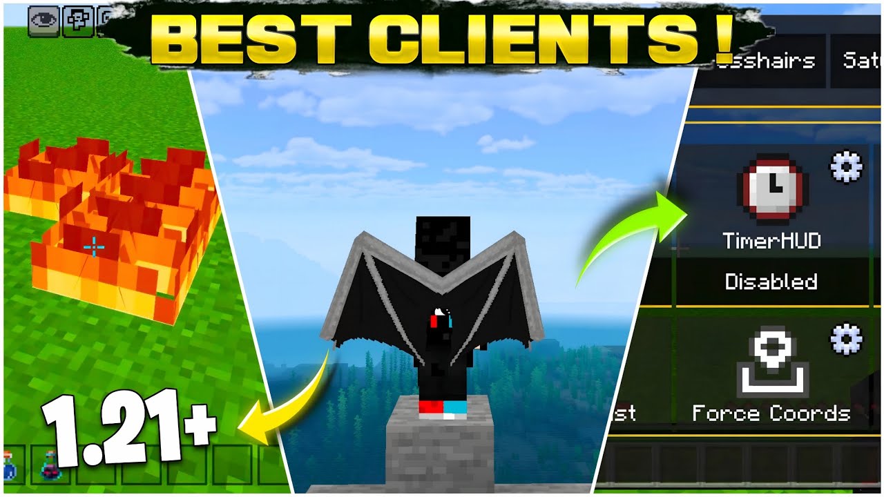 😱Top 3 BEST Clients for Minecraft Pocket Edition🔥 | Best Client for MCPE 1.21