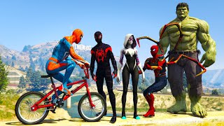 Spiderman Running, Biking, and Jetski Jump in an Obstacle Course built with MODS