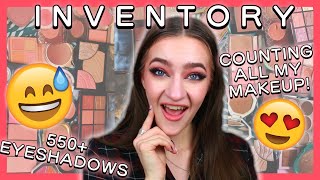 HUGE MAKEUP INVENTORY - APRIL 2024!! (over 500 eyeshadows?!?) #makeup #inventory #makeupcollection