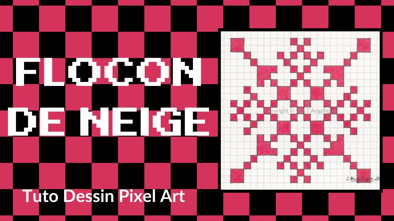 🔲 Comment Dessiner un Flocon de Neige en Pixel Art [TUTO Dessin Pixel