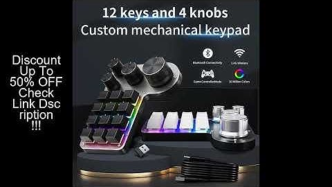3 Modes 12 Keys Mechanical Keyboard 4 Knobs Custom Programming Macro Gaming Keyboard RGB Bluetooth 2