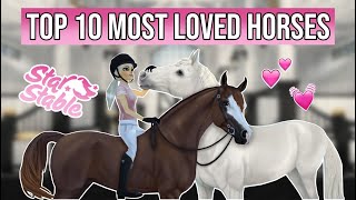 Top 10 Most Loved horses in Star Stable!