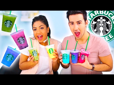 tasting-starbucks-secret-menu-rainbow-drinks!