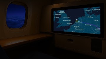 ✈️ Night Flight AMS–DXB | 6-Hour First Class Jet Ambience (ASMR • White Noise • Cabin View 1080p)