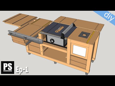 diy mobile workbench with table saw router table ep 1