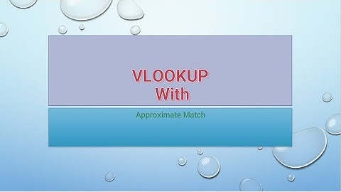 How to format VLOOKUP With Approximate Match