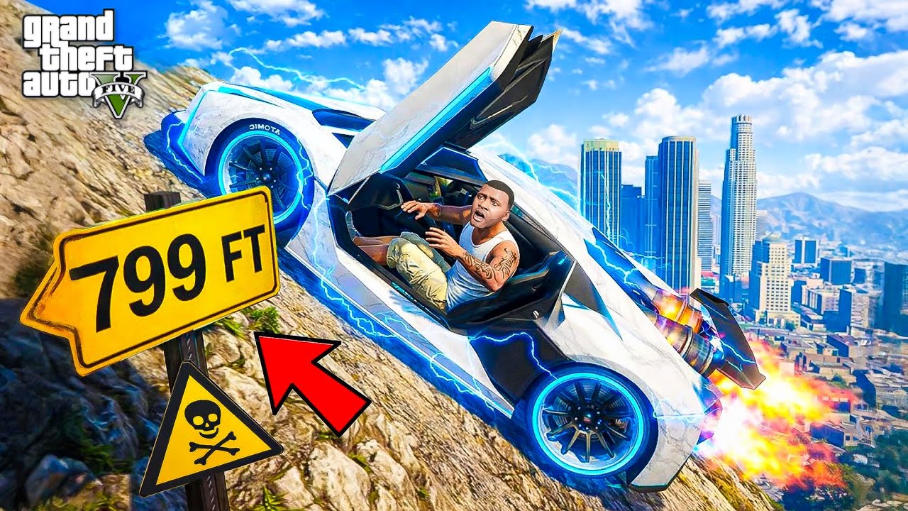Franklin Tested CRAZY Cars on 799FT Drop  Which Car Survives? | GTA 5 Telugu | Dhanu Dino