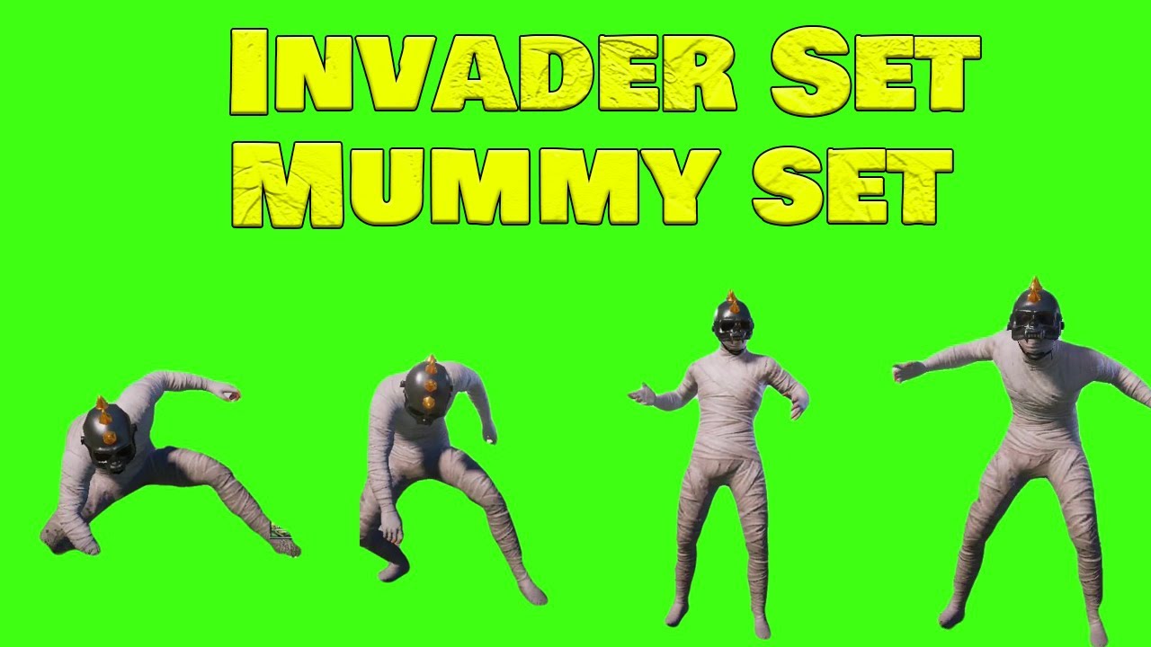 Invader Emote in Mummy Set  | Green Screen | Black Screen | PUBG MOBILE | Rox Hamza