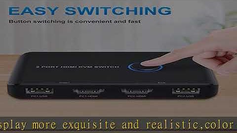 KVM Switch HDMI 2 Port Box,ABLEWE USB and HDMI Switch for 2 Computers Share Keyboard Mouse Printer