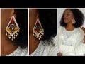 DIY beaded Ankara earrings // handmade out of paper