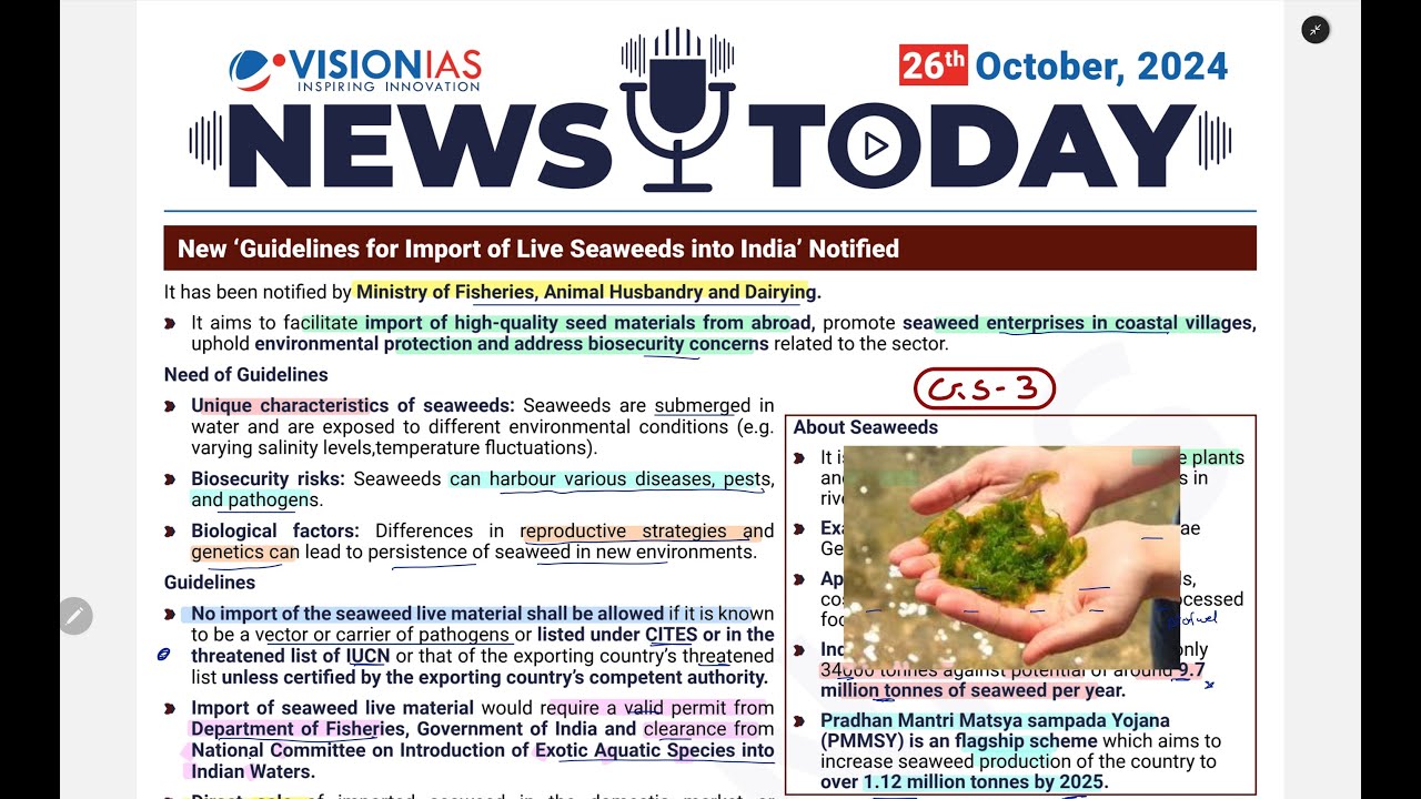 26 October 2024 DAILY CURRENT AFFAIRS VISION IAS NEWS THE HINDU INDIAN ...