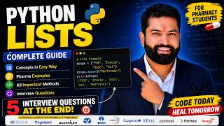 Python Lists Explained in One Video 🚀 | Lists in Python for Beginners | Python for Pharmacy Students